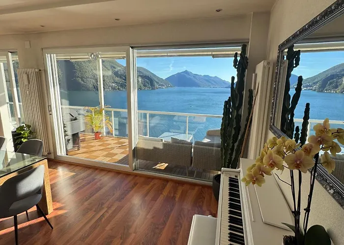 Attico Con Vista Panoramica Sul - Due ルガーノ